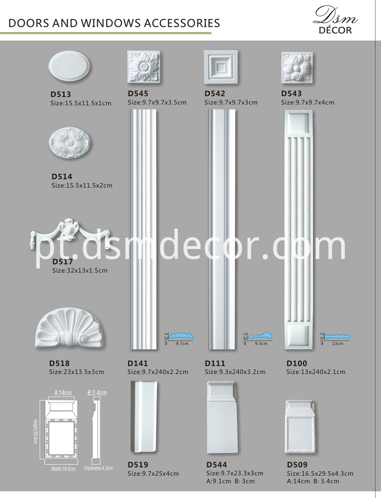 Bloco de Canto de Architrave Architrave Corner Block